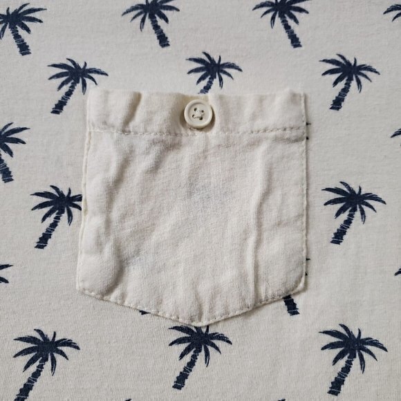 Creative Destruction Palm Tree Mens T Shirt Med Yellow Short‎ Sleeve Pocket Tee - Picture 5 of 5